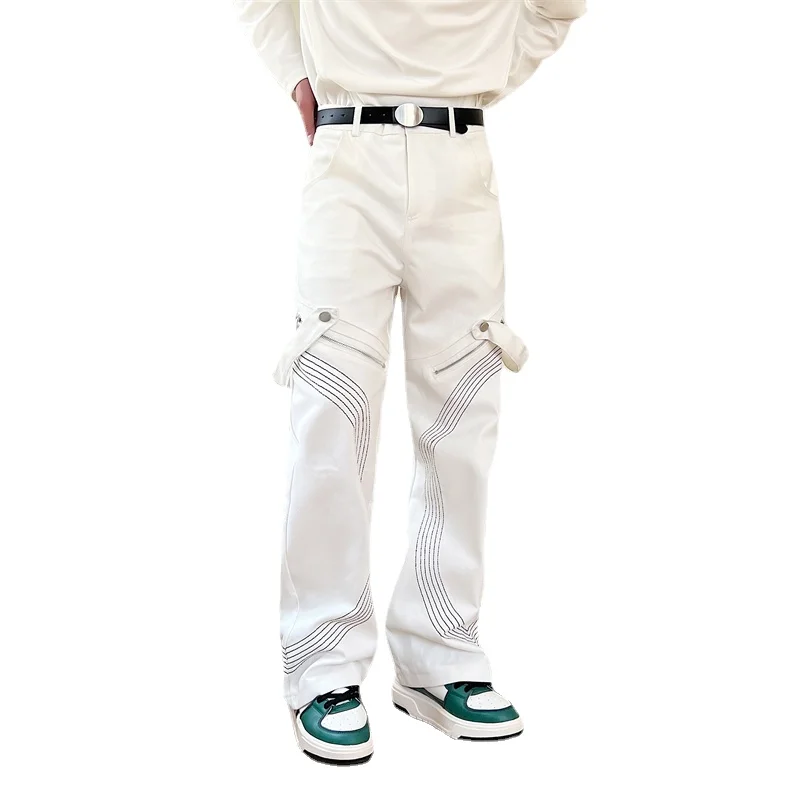 

Men's Fashion Punk Gothic Embroidery Trousers Youth Casual Party Pants