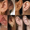 Dainty Zircon Small Stackable 14k Gold Plated Earrings Set for Women Multiple Piercing Cartilage Huggie Hoop Earring Jewelry 1