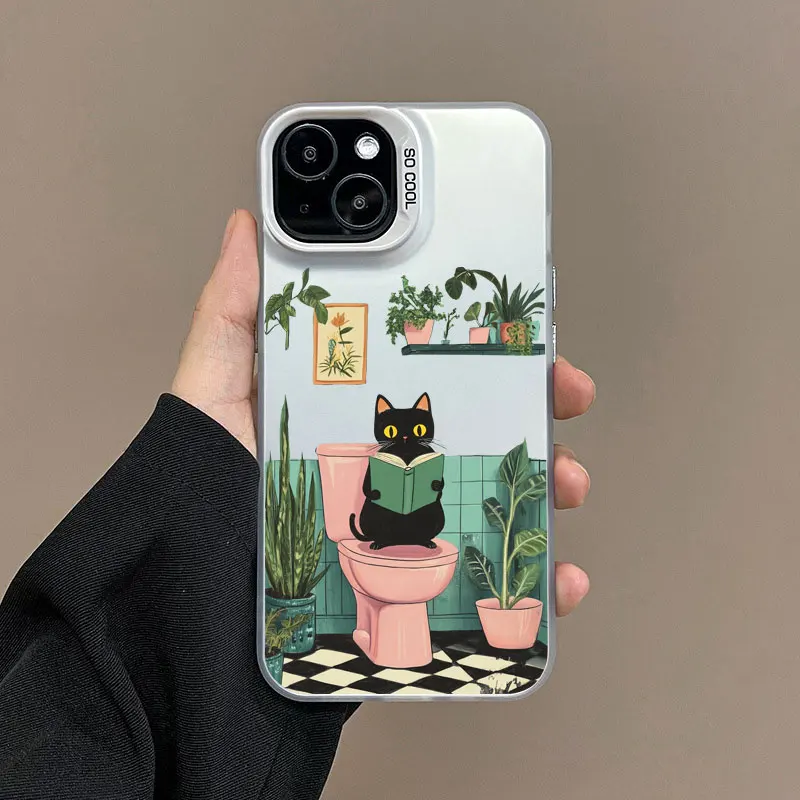 Lovely Cartoon Cat Laser Phone Case - Shockproof Protective Cover