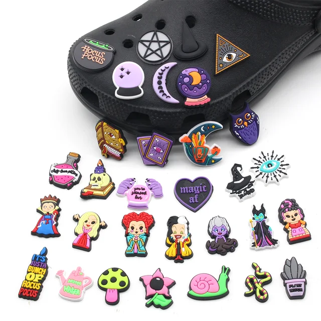 New jibz shoe charms halloween theme croc Pin PVC sandals Decorate buckle  garden shoes diy Detachable