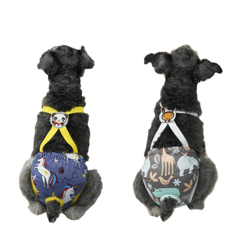 

Cute Cartoon Strap Physiological Pants for Dogs, Safe Pants for Female Dogs During Menstruation and Prevention of Leakage, New