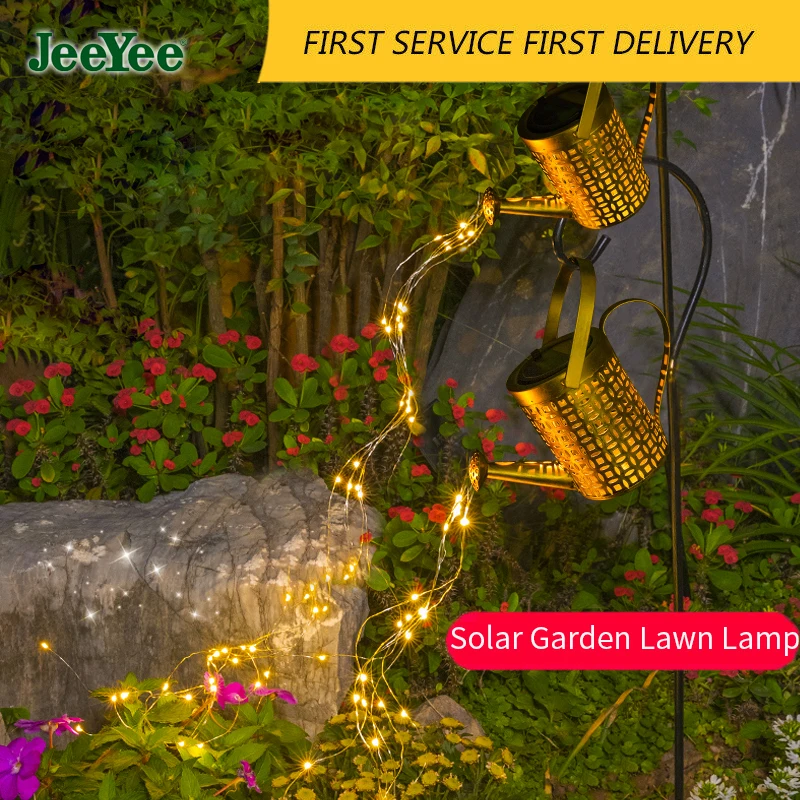 JEEYEE Solar Watering Can Shower Light Waterproof Sprinkler Sorcery Lamp Outdoor Gardening Light Garden Lawn Garden Decoration