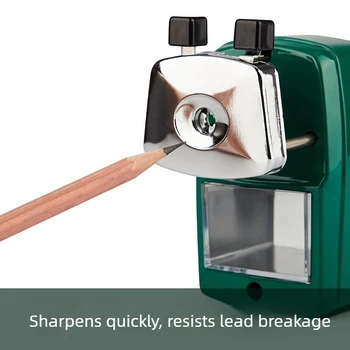 Temperino Manuale in Metallo Resistente con Manovella e Spessore Regolabile per Scuola, Ufficio e Forniture Artistiche