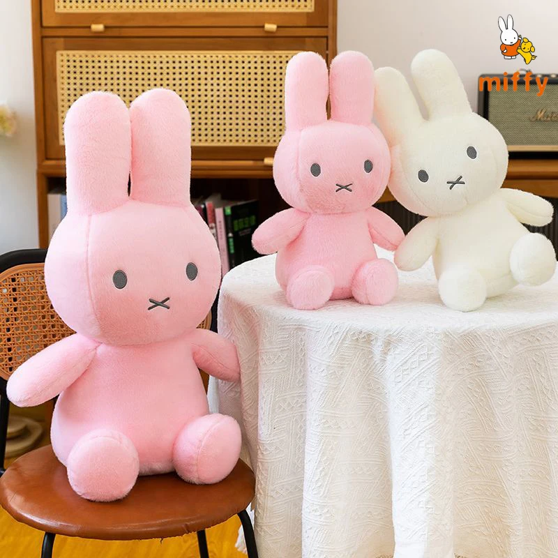 Kawaii Miffy Plush Doll - Creative Fluffy Stuffed Toy for Home Decoration & Gifts