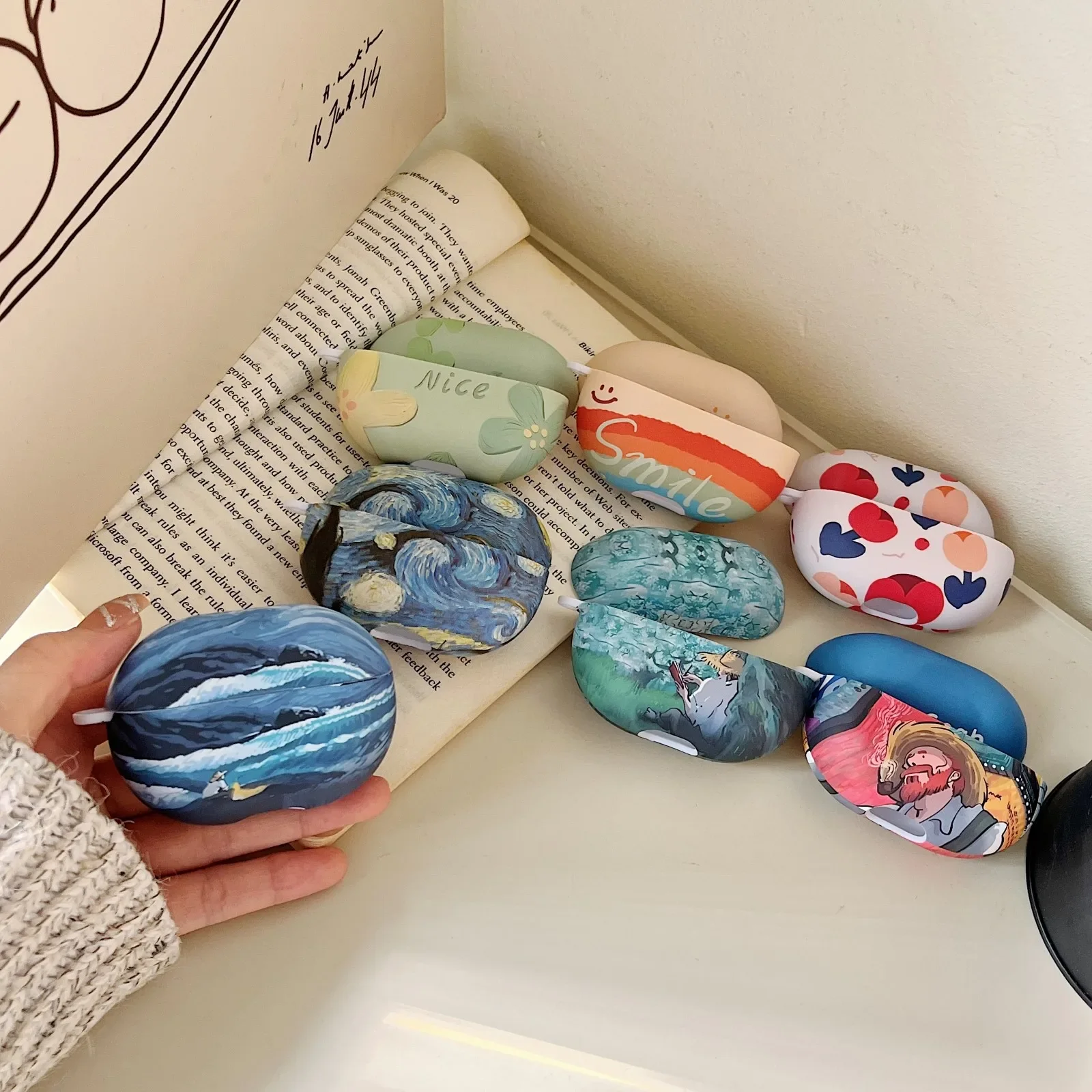 중국 스타일 예술적 잉크 페인팅 커버, HUAWEI Freebuds Pro 2 3 4i 5i 5 4E 용 풍경 그림, 이어폰 보호 케이스 