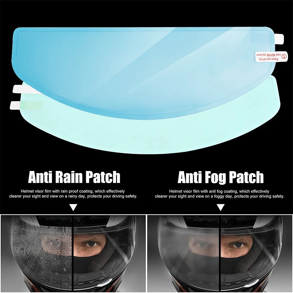 Casque de moto universel, Film Anti-pluie transparent en option, Patch Anti-buée  pour K3 K4 AX8 LS2 HJC MT - AliExpress