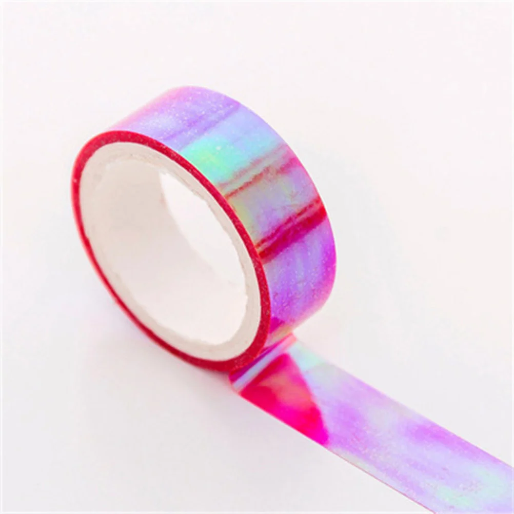 

12 Rolls Rainbow Film Tape High Viscosity Gradient PE Waterproof Adhesive DIY Tape (Mixed Color)