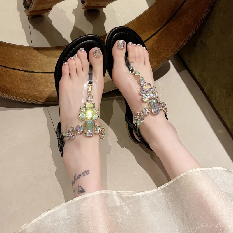 

2024 летние шлепанцы женские сандалии женская повседневная обувь на плоской подошве богемные белые и зеленые сандалии женские большие Тапочки