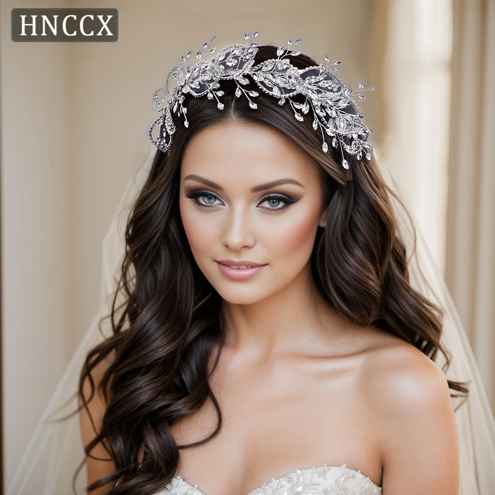 Bridal Headband Exquisite Mesh Rhinestone Leaf Woman Latest Hair Accessories for Bridesmaid Handmade Jewelry Headwear CP604