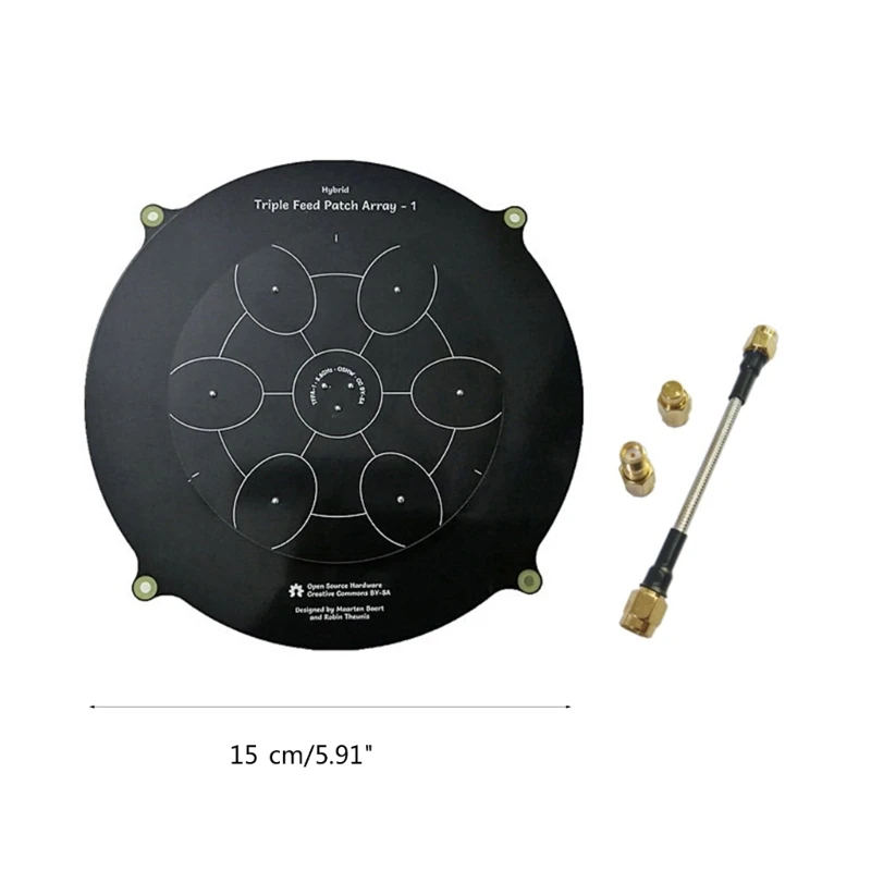 150mm 트리플 피드 패치 5.8GHz 14DBI Pagoda 어레이 FPV 안테나 LHCP RHCP