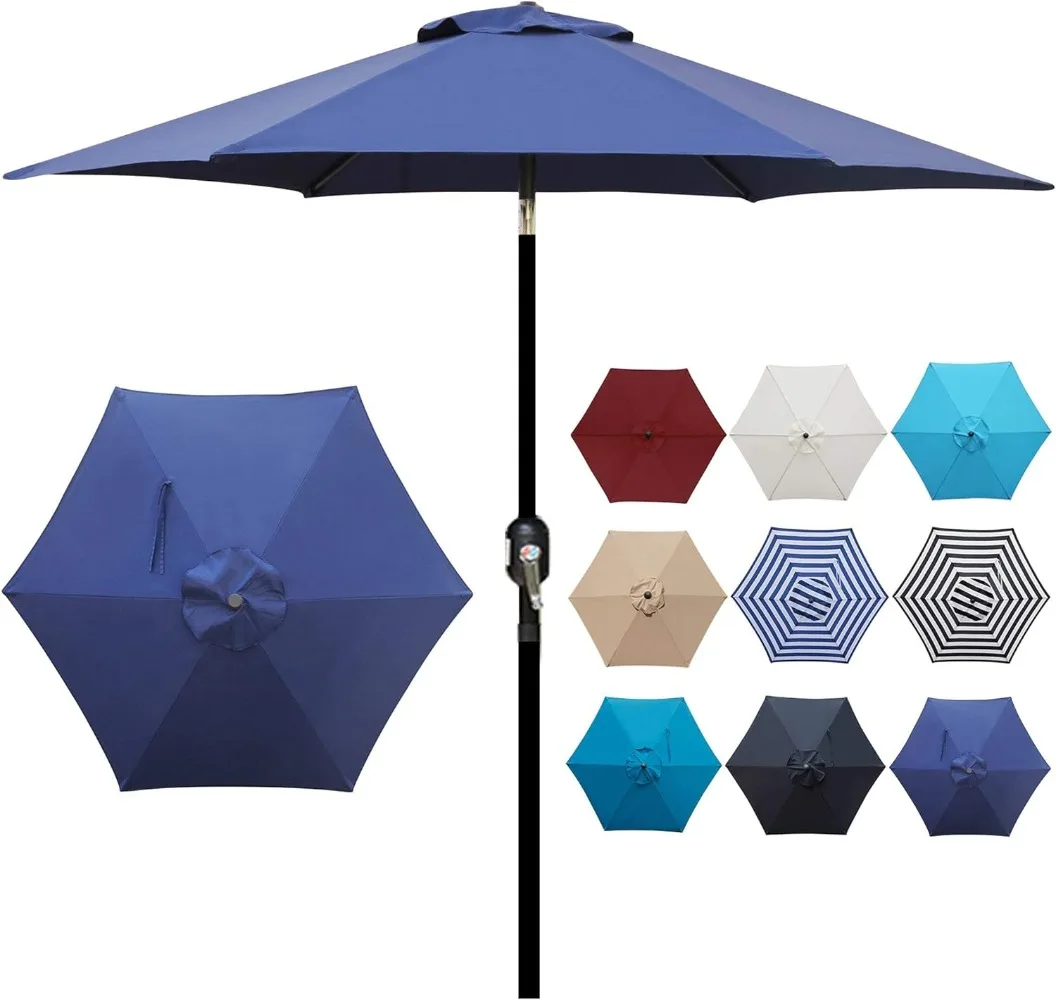 

Blissun 7.5 ft Patio Umbrella, YardUmbrella Push Button Tilt Crank