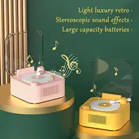 Retro Turntable Wireless Bluetooth-compatible Speaker Mini Portable Player Gift Card Desktop Record Ornaments Turntable Speaker 1