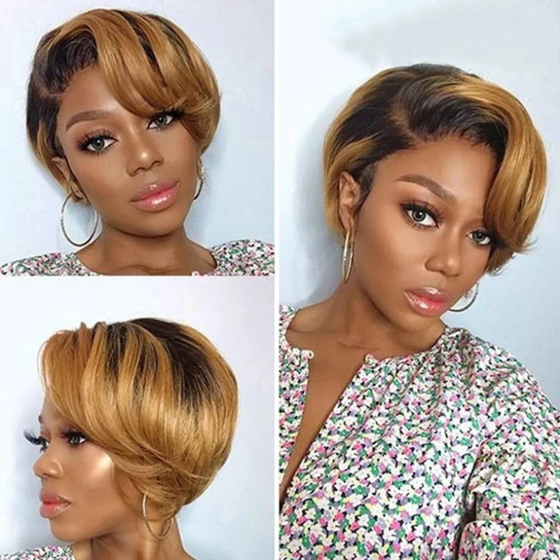 13x4x1 T Part Lace Wig Straight Short Bob Wig Remy Human Hair Wigs For Women