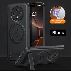 Leather Magnetic Stand Case - Shockproof, Full Camera Protection, Soft Shell Cover for OnePlus Nord 5 (Black)