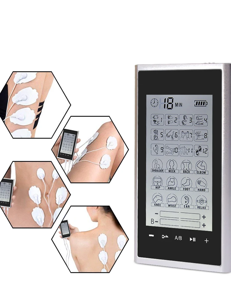 Electric Tens Muscle Stimulator 24 Mode Ems Acupuncture Face Body Massager Digital Therapy Herald Massage Tool Electrostimulator 5