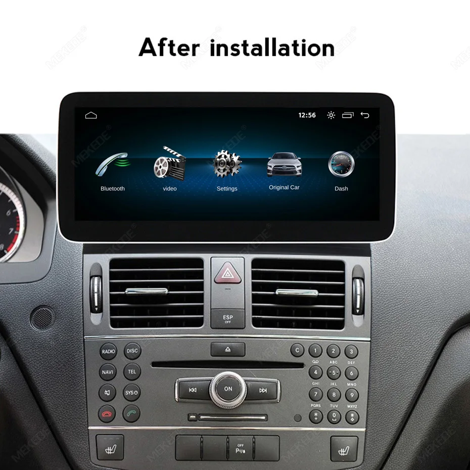 Radio Estéreo Inalámbrico MEKEDE con CarPlay y Android Auto para Mercedes-Benz Clase C W204 S204 2008-2010 NTG4.0, Pantalla de Infoentretenimiento para Auto, Sistema Dual Linux, Unidad Principal con Pantalla Táctil, Navegación GPS, Reproductor Multimedia, Autoradio Inteligente, Control desde el Volante, Almacén en la UE 1