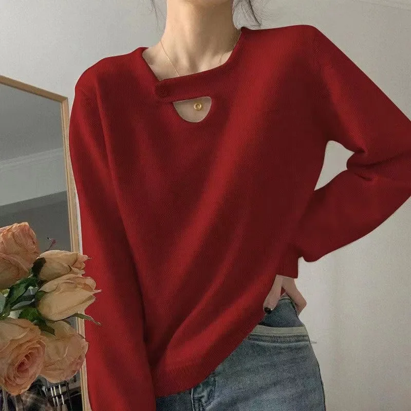 Women Autumn Winter Loose Knit Sweater