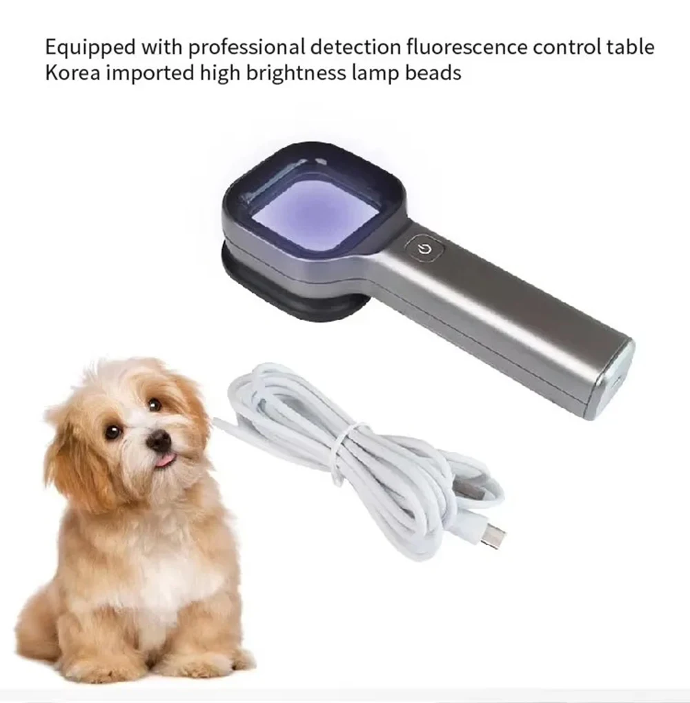 Handheld Wood Lamp for Pet Cat and Dog Skin Detection 365 Nanometer UV Irradiation Veterinary Equipment