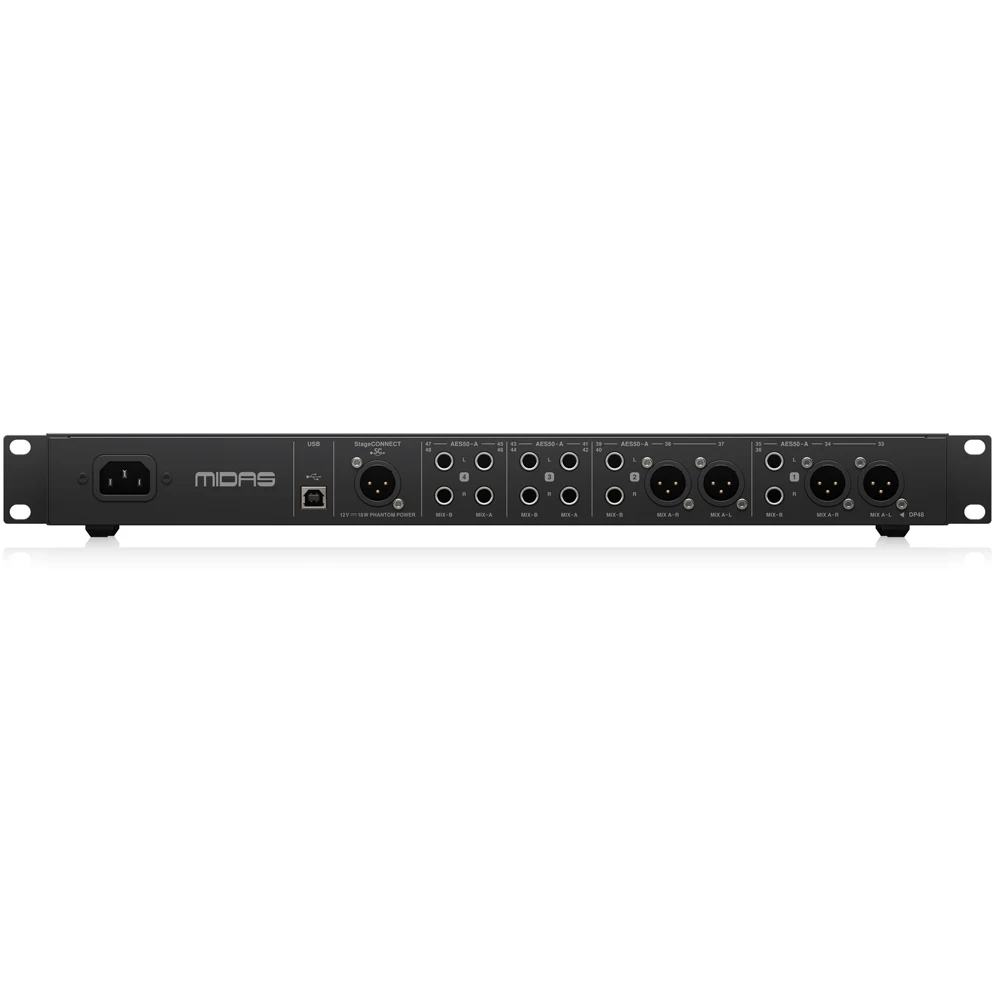 Midas HUB4 개인 모니터링 허브 (4 PoE 포트, AES50 연결, 아날로그 출력 및 디지털 믹서용 StageCONNECT 출력 포함)