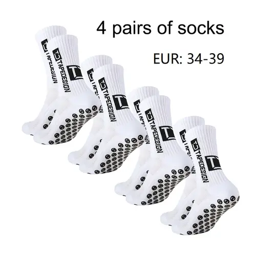 4 pairs of new TC mid tube glued football socks for sports training and competition, non slip and breathable socks - Image 8