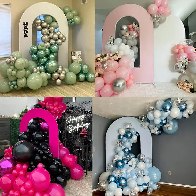 Custom Solid Color Open Space Arch Frame With Cover For Birthday Party Fiesta Decoration Photo Booth Background Event Backdrop