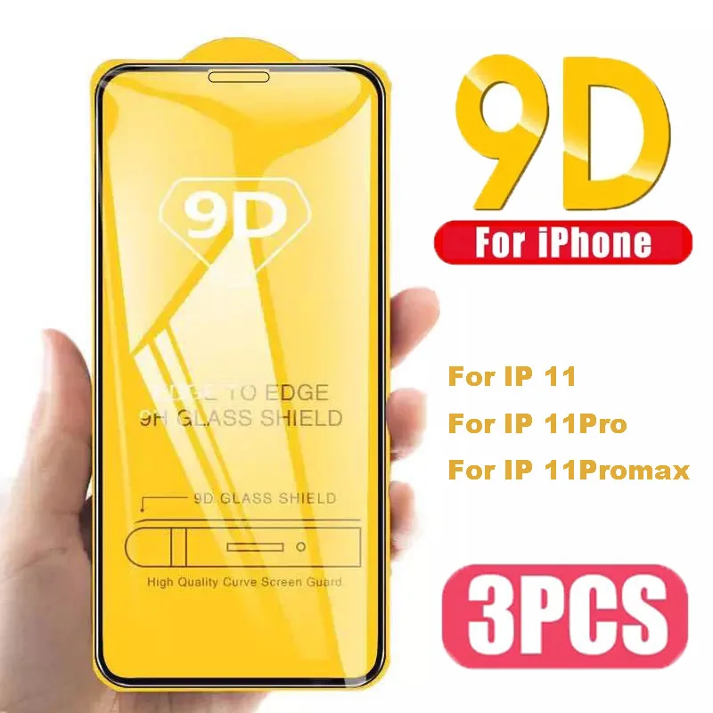 

3PCS 9D Protective Glass On For iPhone 11 Pro Max Screen Protectors On iPhone 11 Pro Max Glass Films