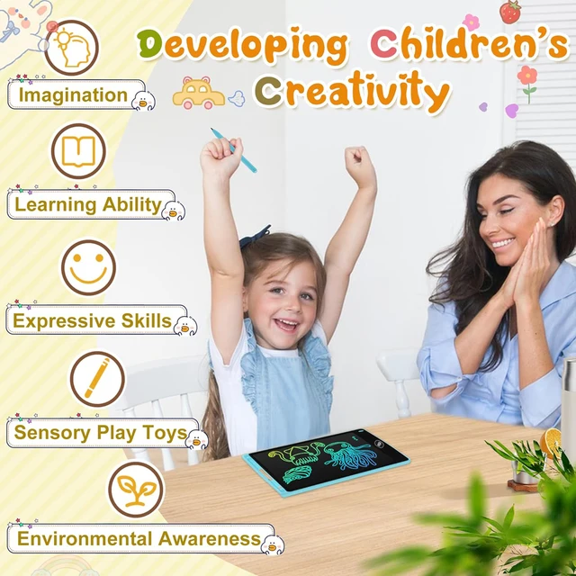16/12 inch Colorful Drawing Tablet Writing Pad LCD Writing Tablet Doodle Board Toddler Toys for 3 4 5 6 7 8 Year Old Girls Boys 4