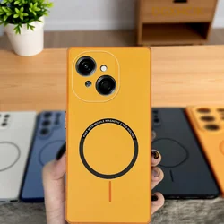 Shookproof Magnetic Hard Silicone Back Cover with Vibrant Color Design for Tecno Pop 9 4G (XCK orange)