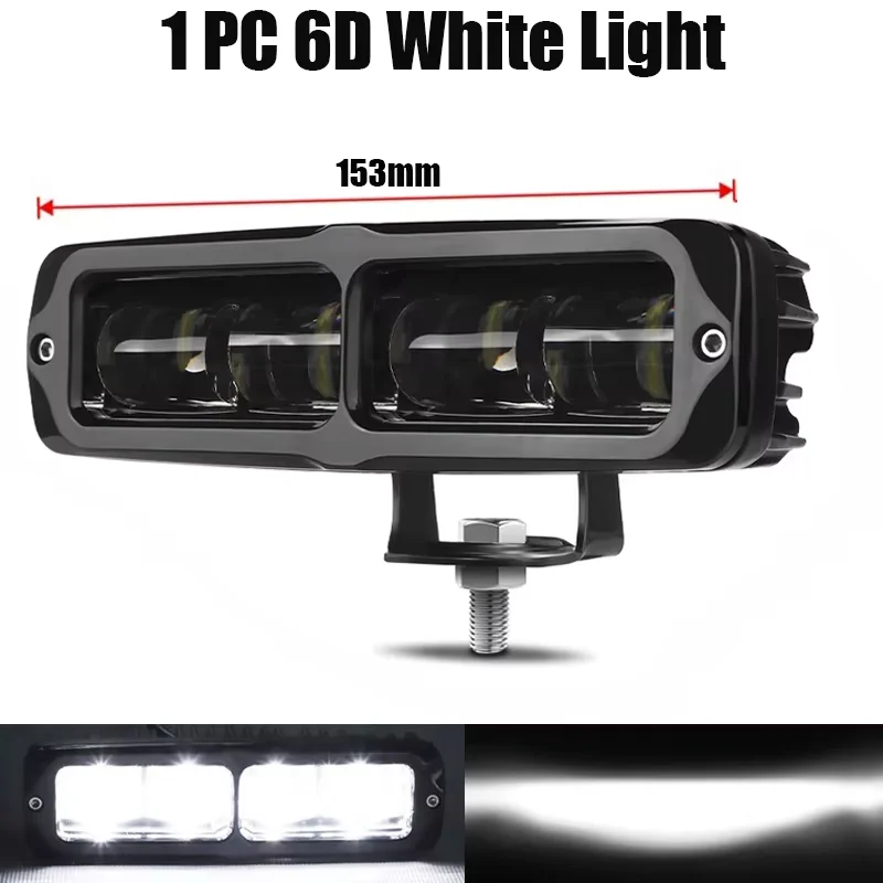 6-calowy 7D 6D LED Light Bar offroad Driving Running Light lampa robocza światła przeciwmgielne do motocykla 4X4 ATV SUV Truck Tractor 12V 24V