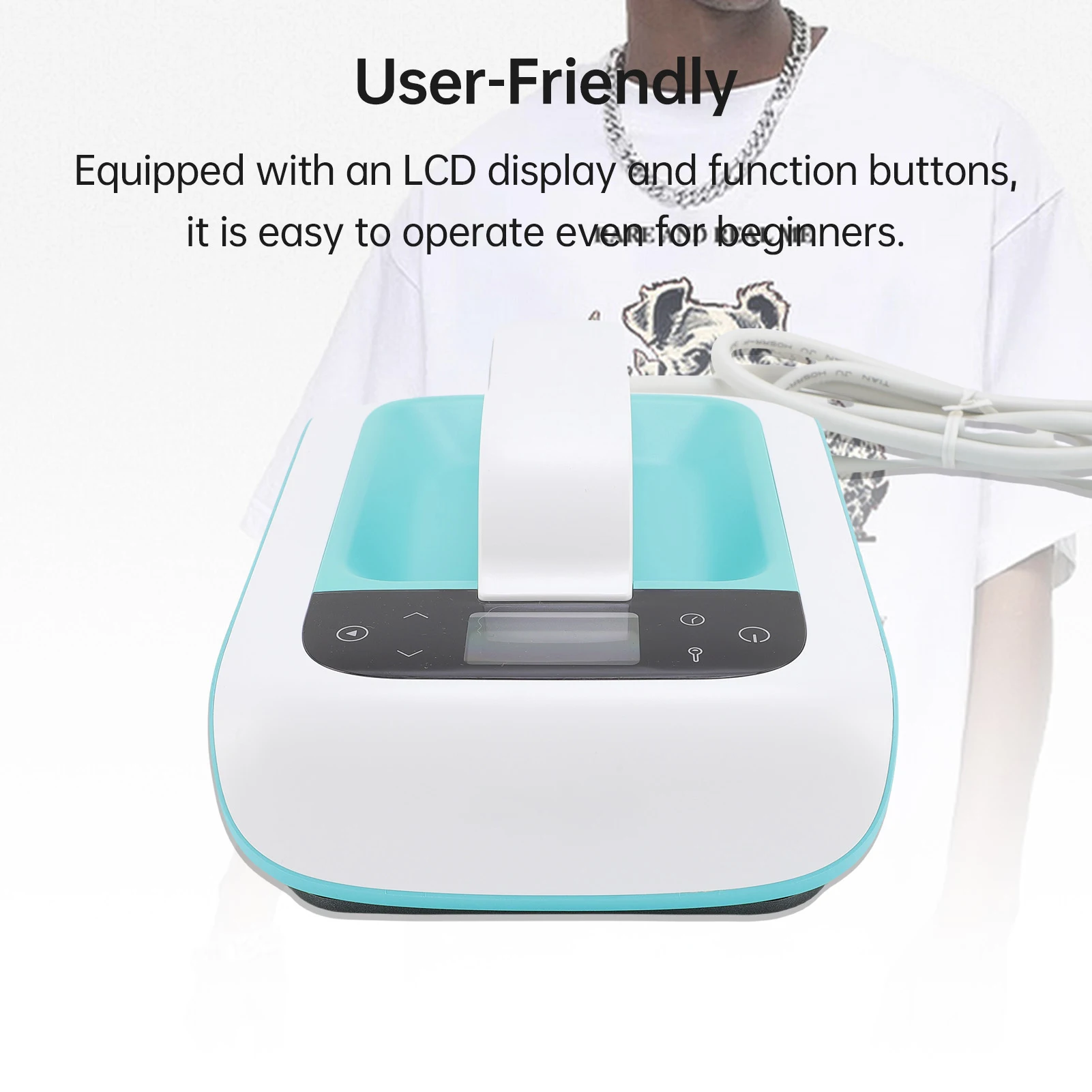 Heat Press Machine for T-Shirts 7x4.8inch Heating Transfer Iron Press Fast Heat Up for Sublimation Adjustable Temperature Timer