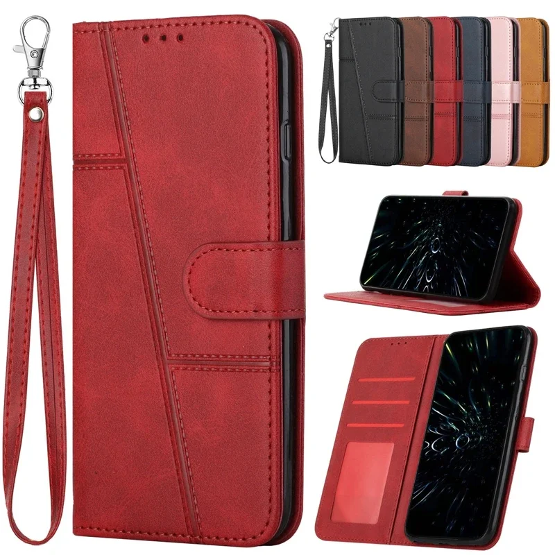 Leather Strap Wallet Phone Case Cover