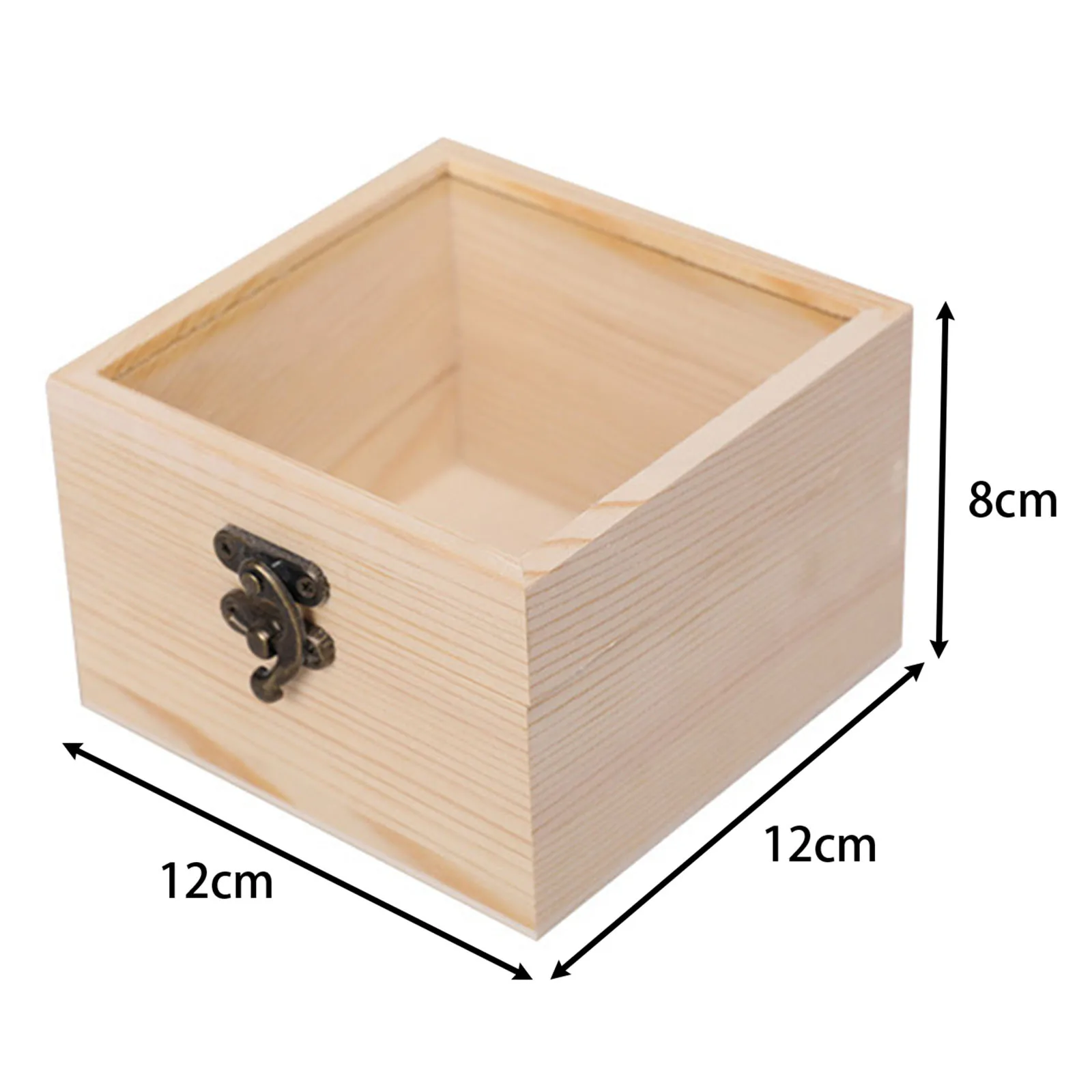 Wooden Storage Box Jewelry Display Case Square Dustproof with Glass Cover Decorative Jewelry Organizer Candy Display Box 5