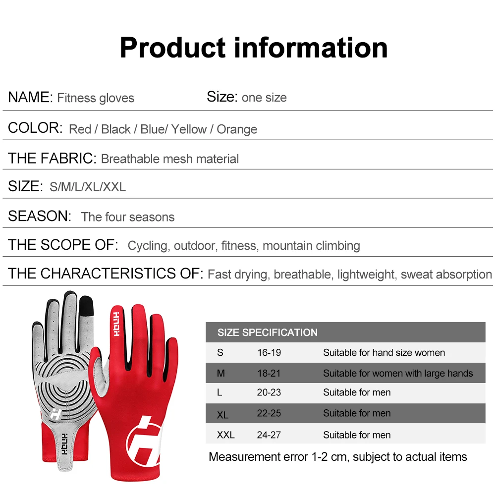Cycling Gloves Touch Screen Anti-sweat Fitness Gel Sports Cycling Gloves Ciclismo Guantes Gym Spring Gloves Mtb Accesorios