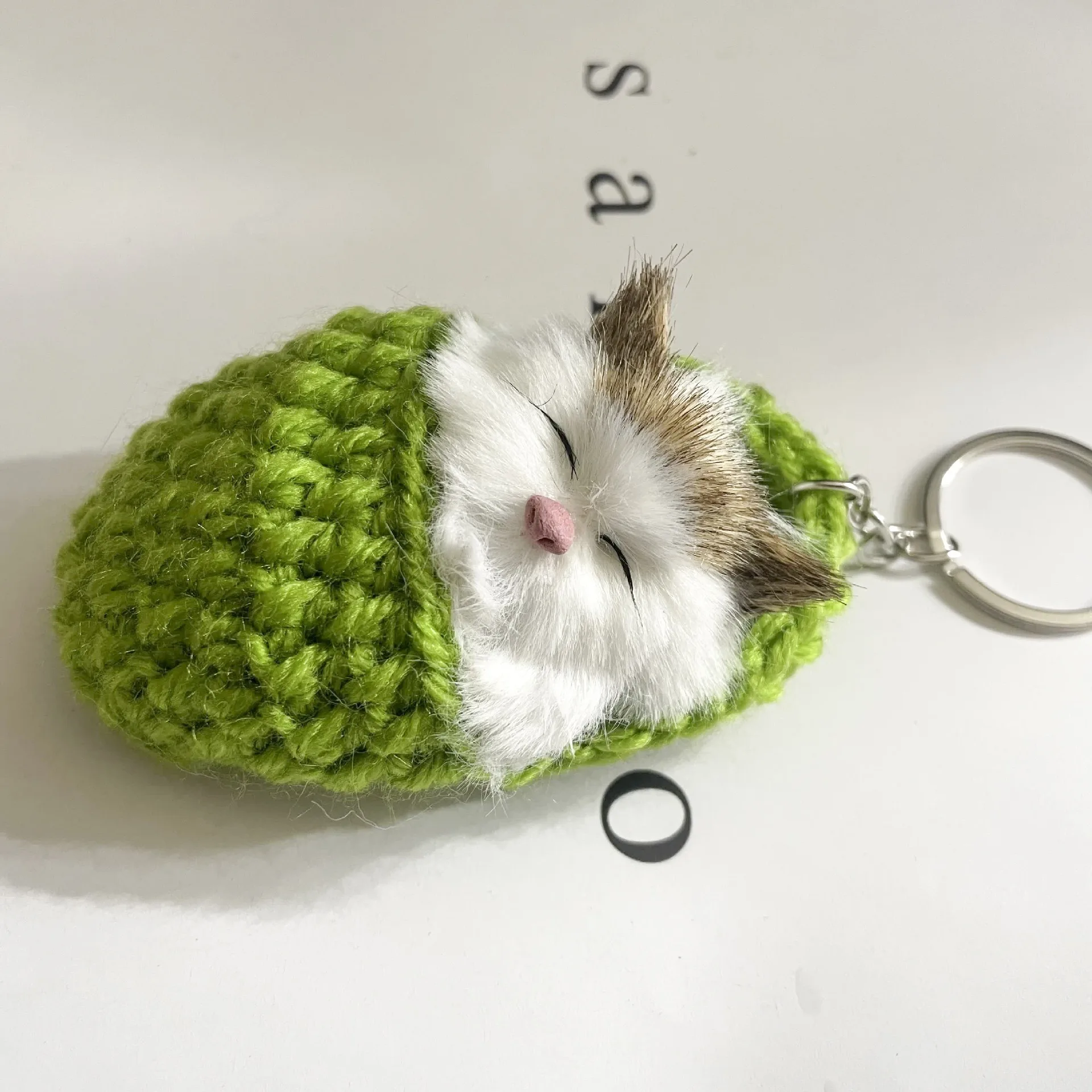 Simulation Mini Cat Keychain Cute Plush Cats With Sound Children Birthday Gifts Creative Imitation Cat Ornaments Bag Decoration