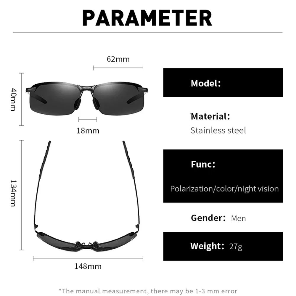 Men Polarized Sunglasses Driving Glasses Day Night Vision Driver Eyewear