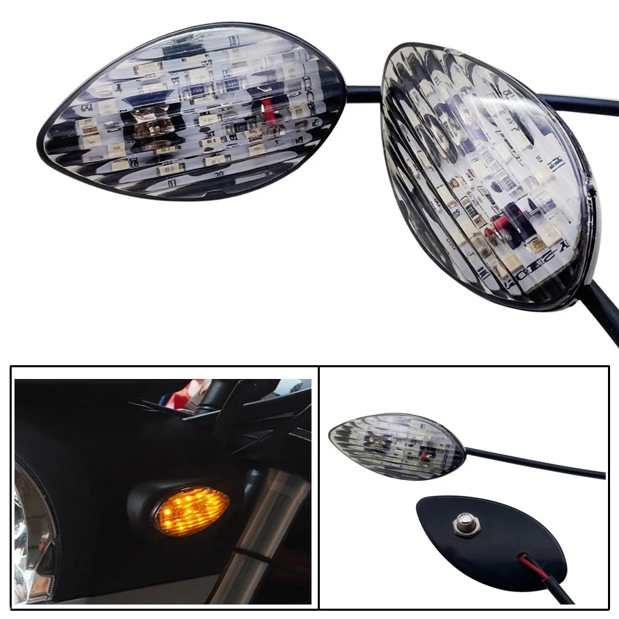 LED 오토바이 방향 지시등, 오토바이 황색 표시기, 혼다 그롬 MSX 125 CBR600RR CBR 954 CBR 1000RR CBR 600 F4i 용, 1 쌍 