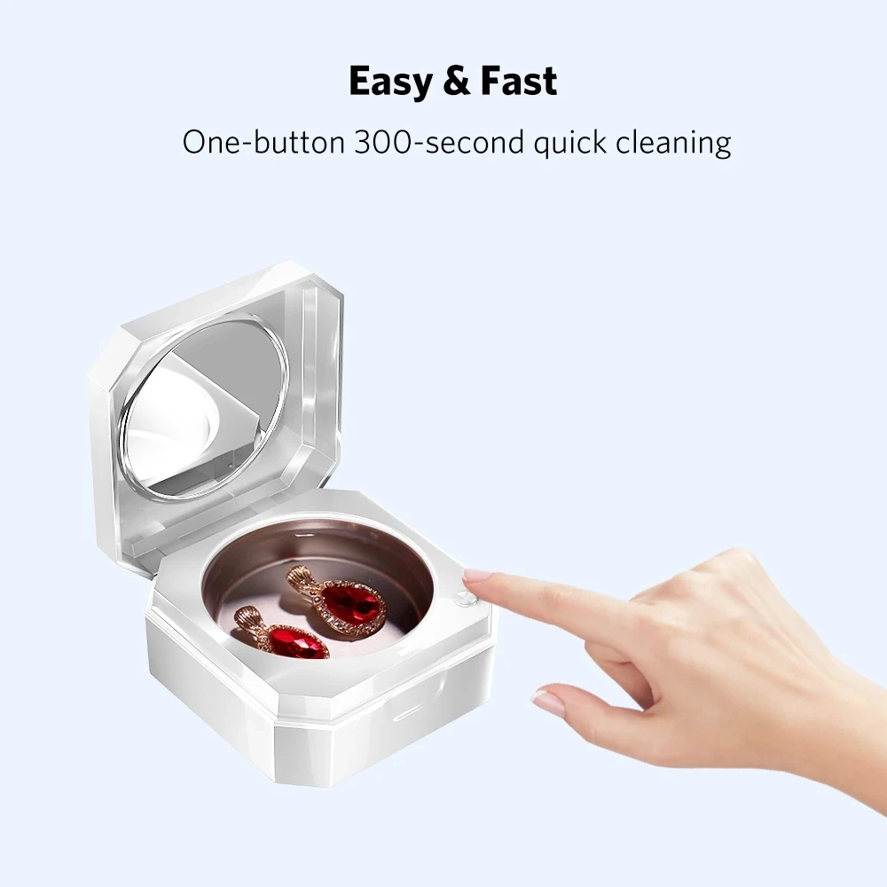 Description Picture 2 of itemMini Portable Ultrasonic Laundry Cleaner for Jewelry Watches Denture Tool Ultrasonic High Frequency Vibration Washing Bath