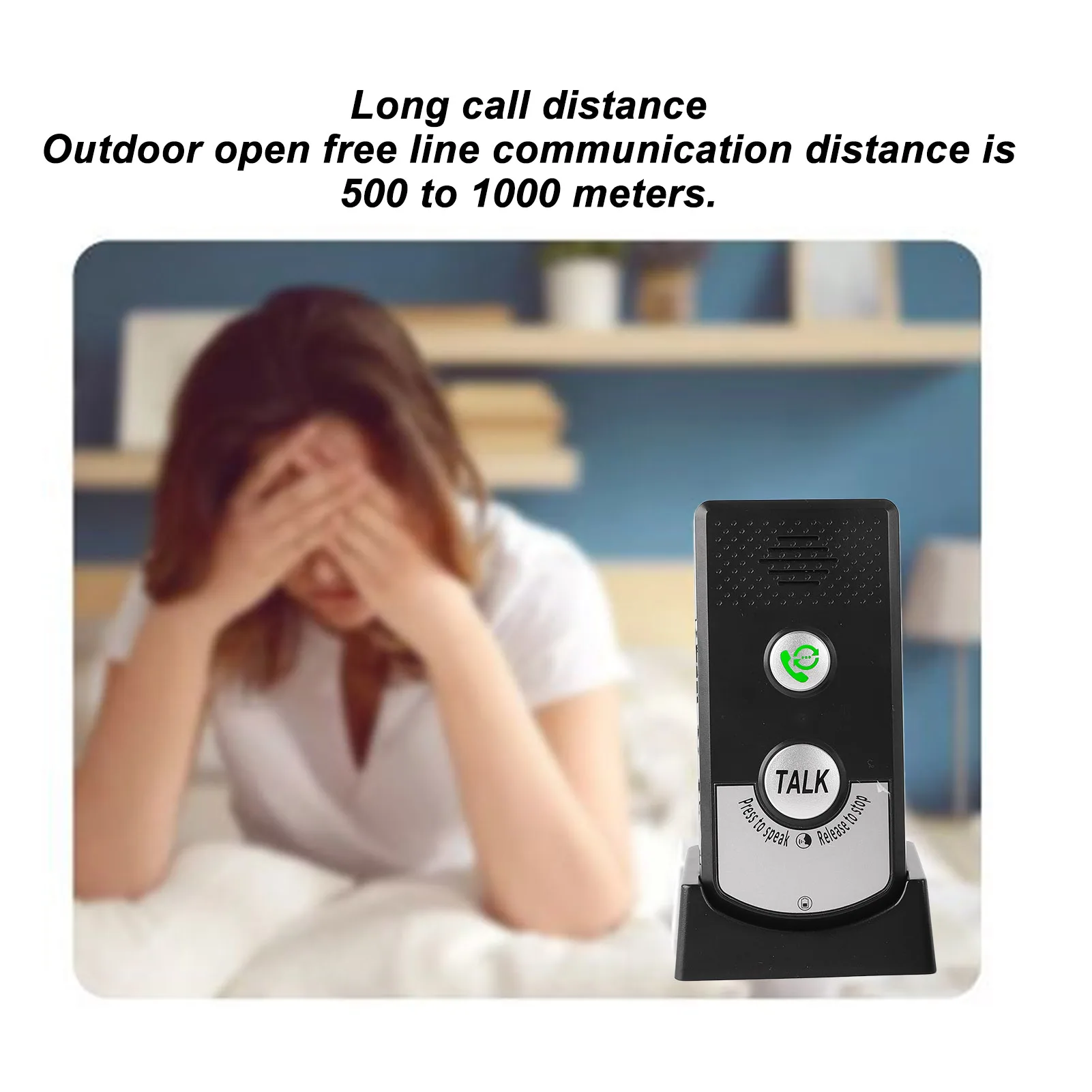 Wireless Intercom Doorbell Two Way Voice Intercom System for Home Elederly Hospital Patient Nurse Wireless Home System