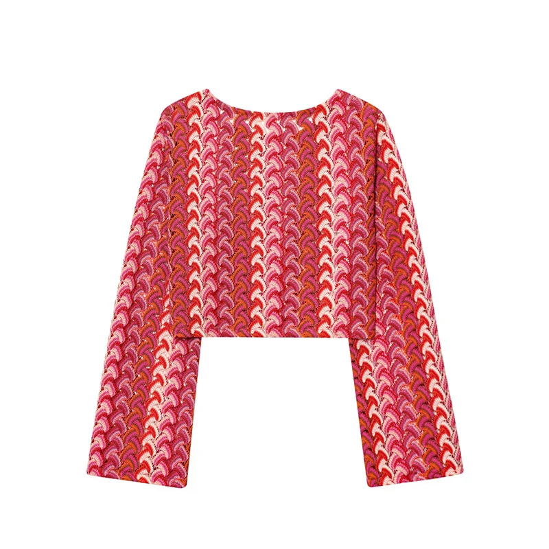 Crochet Knitting Pant Sets 2 Pieces For Woman Outfits 2025 New Fashion Long Sleeve Top Women's Suit Casual Two Pieces Set