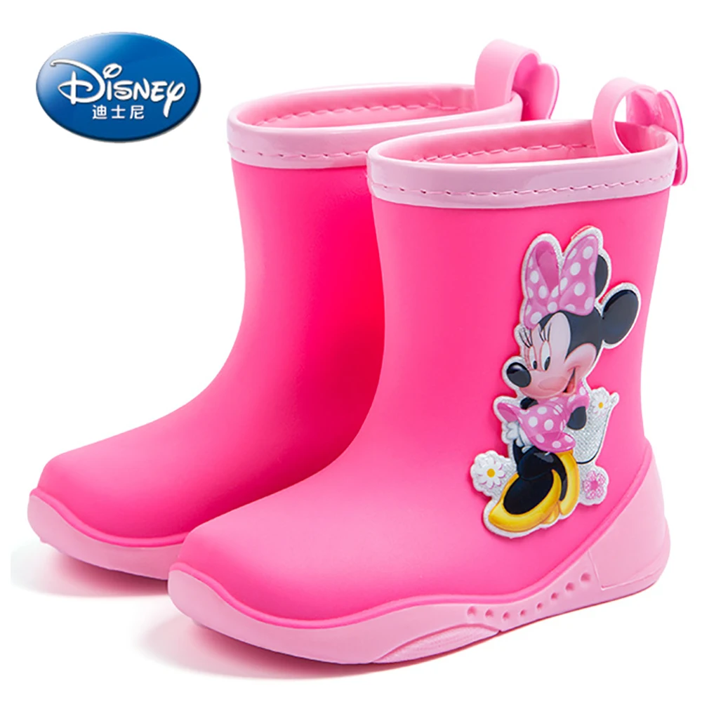 Disney Kids Middle Rain Boots For Boys Girls Lovely Cartoon Mickey Mouse Print Rain Boot Children