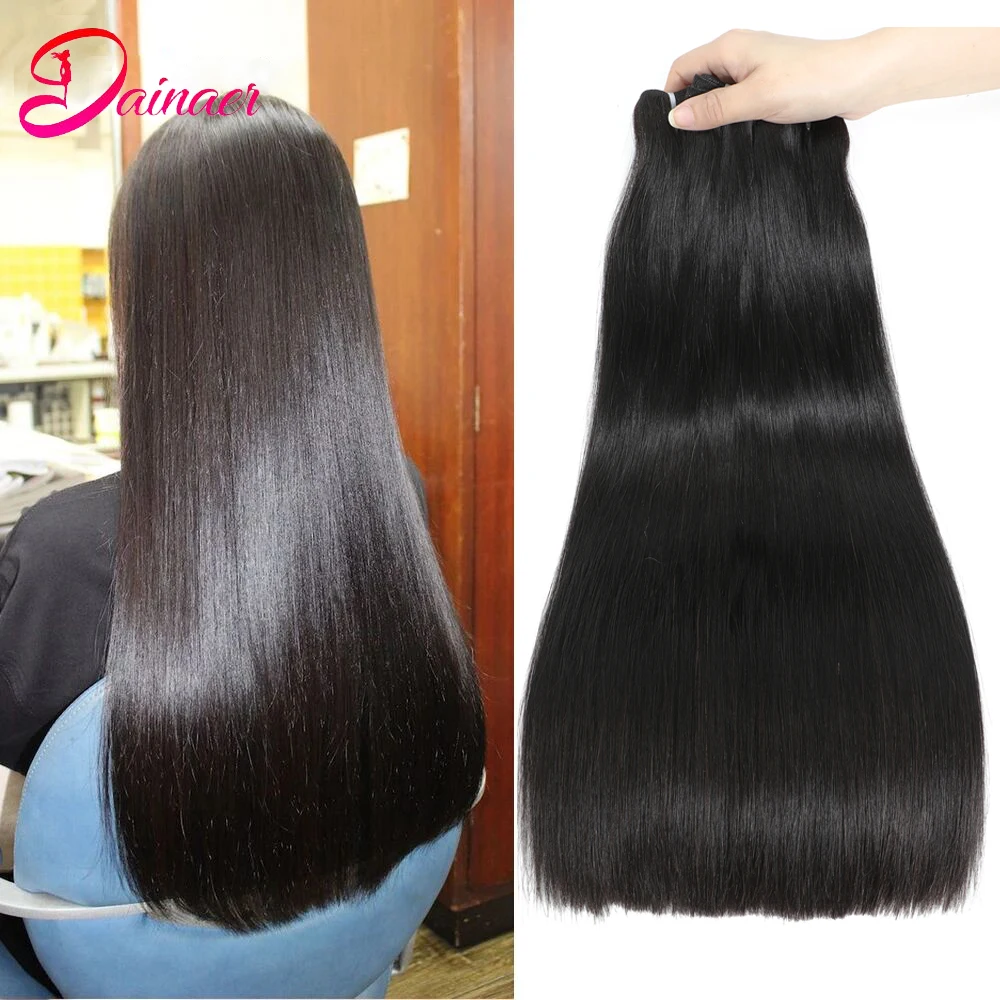Vietnamese Super Double Drawn Bone Straight Human Hair Bundles 15A Grade Raw Hair Bundles Natural Color Virgin Extensions