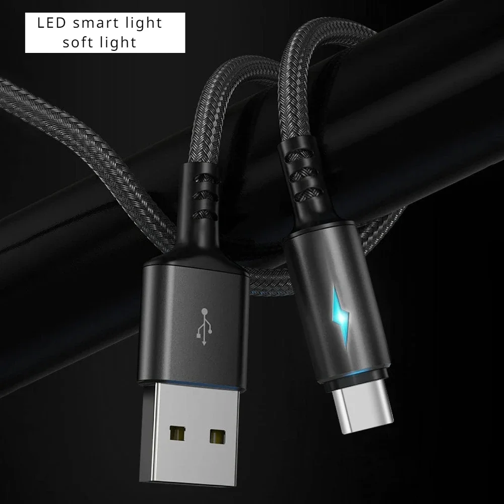 Compact Nylon & Aluminum USB C to USB A Fast Charging Cable - 25cm