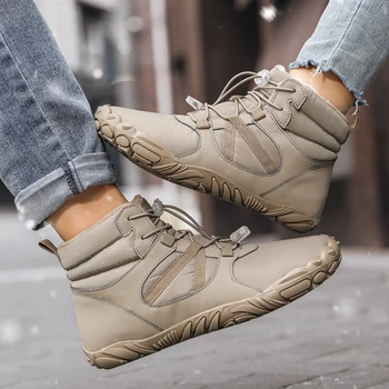 Winter Snow Boots Winter Jogging Sneakers Non Slip Casual Barefoot Shoes Waterproof High Top Boots for Travel Climbing Hiking 3