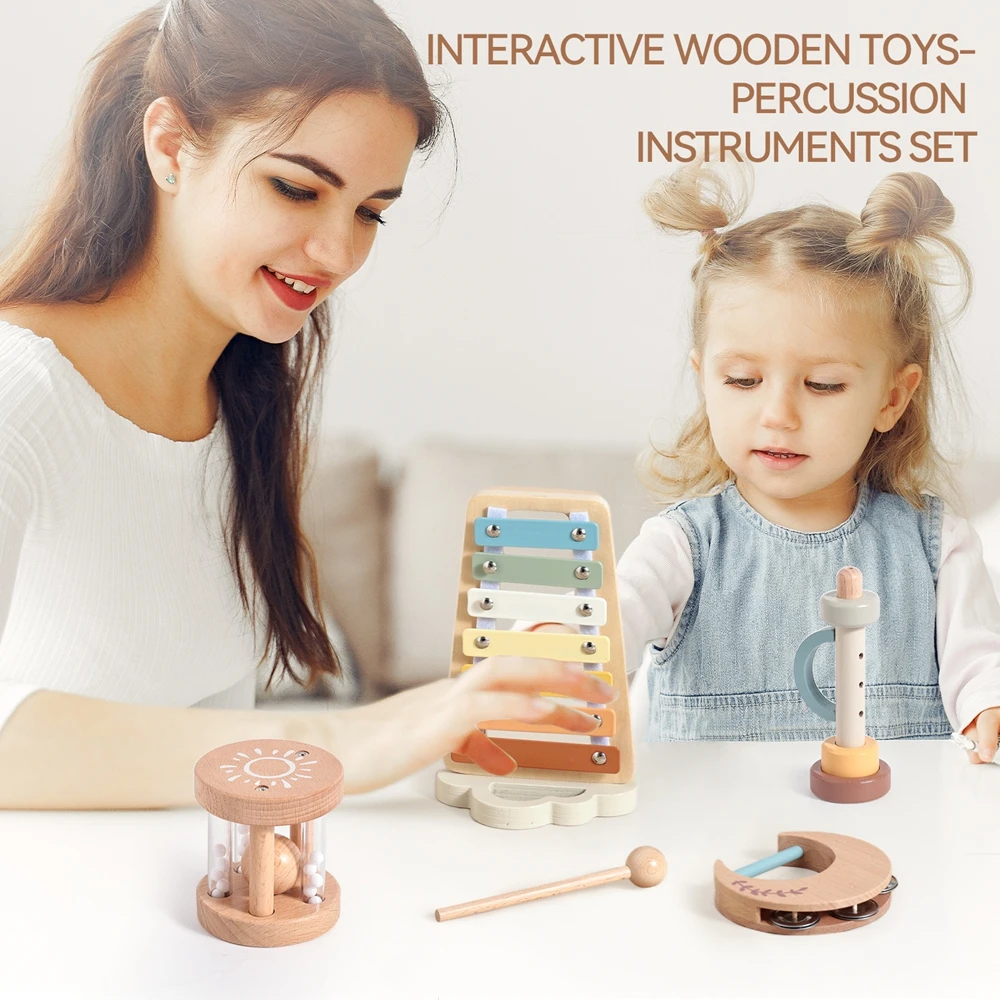 Music Toys for Children Music Instruments Girl Toys Wooden Cartoon Educational Instruments Children's Toys Games for Children 5