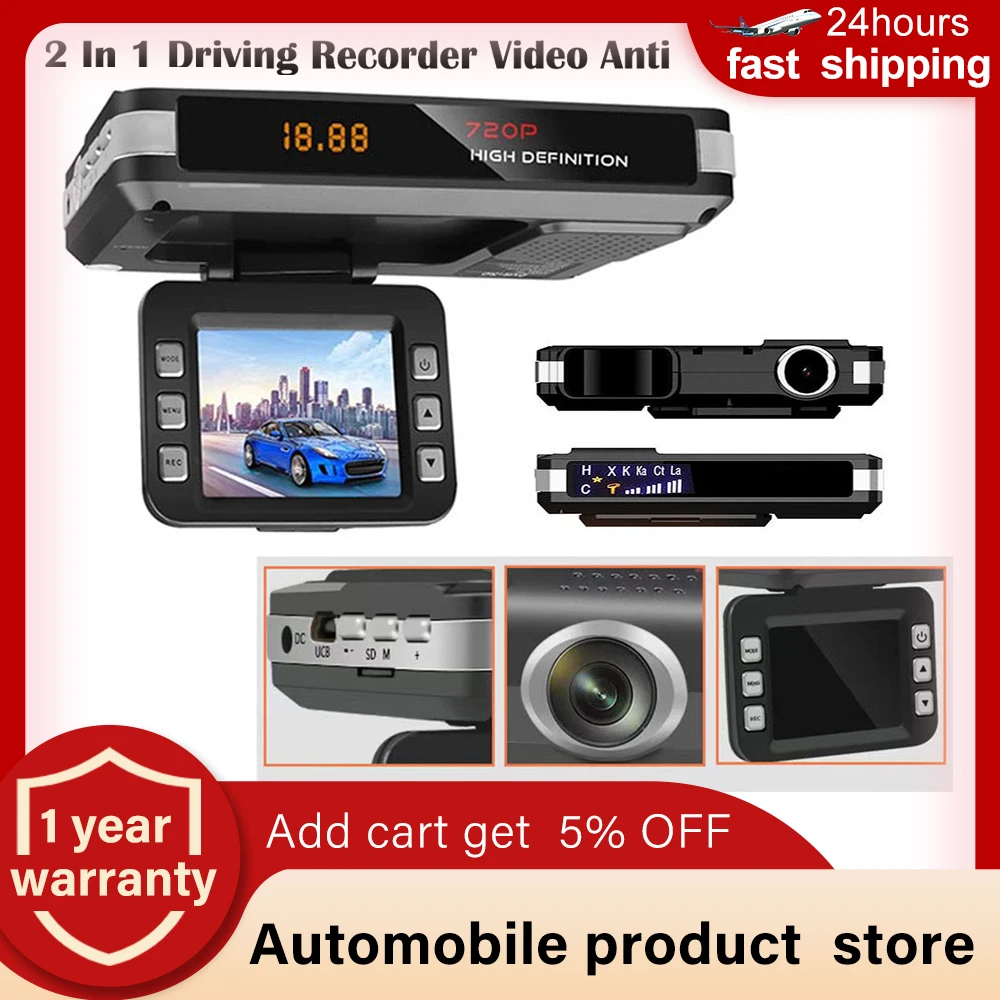 170 Degree Flow Radar Detector 2 in 1 Car DVR Camera Dashcam Full HD 1080P Video Registrator Recorder G-sensor Night Vision Dash |