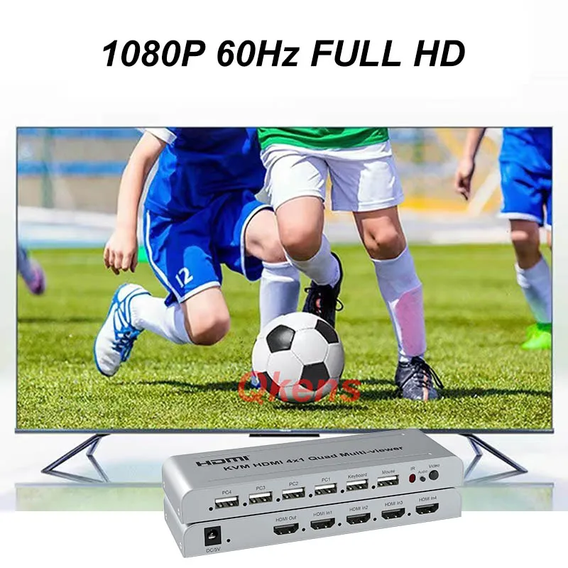HDMI KVM ó,  Ƽ , 1080P, 4 ä ȭ , ɸ ġ, PC-TV , 4X1
