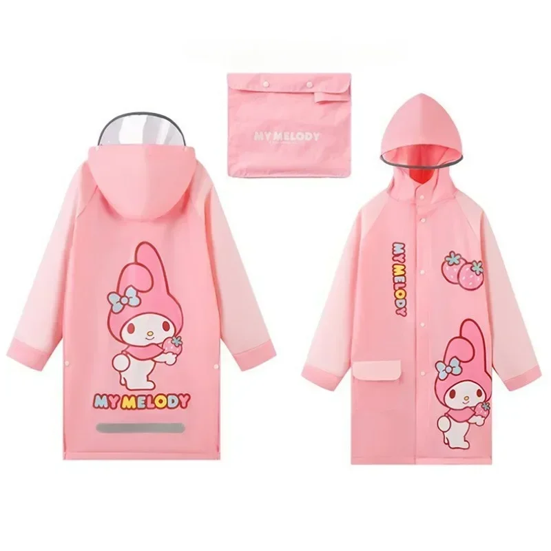 Kawaii Hello Kitty Kid Raincoat Sanrio Kuromi My Melody Cinnamoroll Children Boy Girl Rain Poncho Reusable Waterproof Rain Coat cosplay costumes