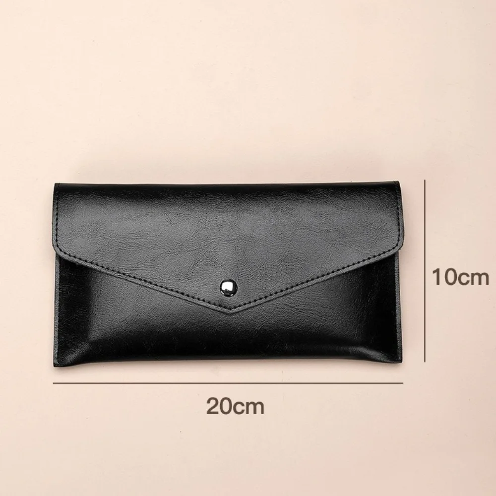 New PU Leather Wallets Large Capacity Portable Business Card Case Receipt Storage Bag Gift