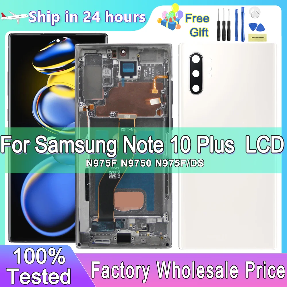 Экран для Samsung Galaxy Note10 + N975F N976F ЖК-дисплей цифровой сенсорный экран с рамкой для Samsung Galaxy Note 10 Plus 5G