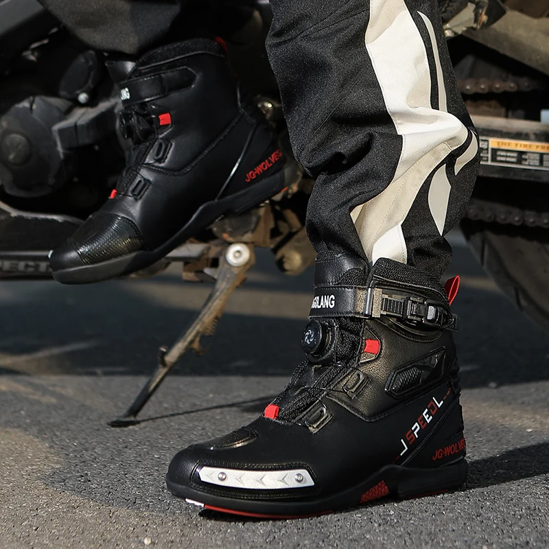 Motorcycle Boots Men's Four Season Plus Size High-top Safety Protection Motorcycle Shoe Cross Country Boots Outdoor Riding